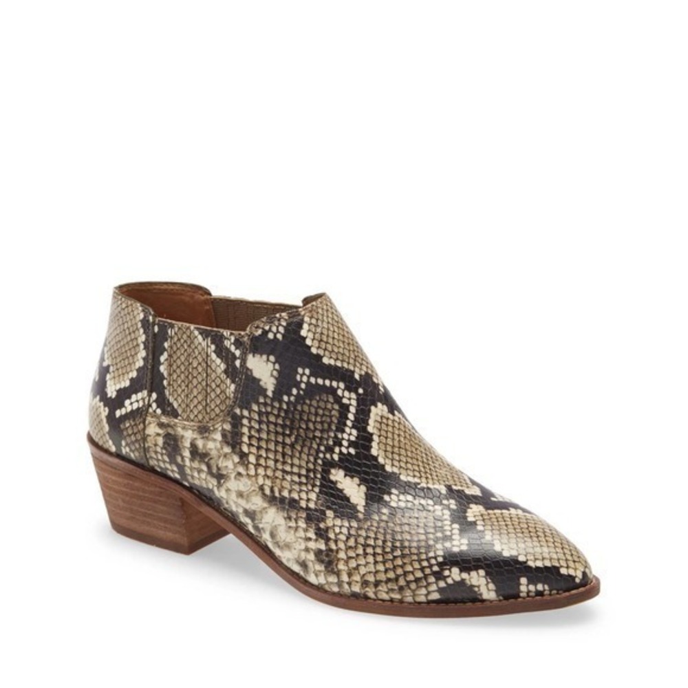 New with Tags NWT Madewell Sonia Low Leather Snakeskin Chelsea Boot casual
